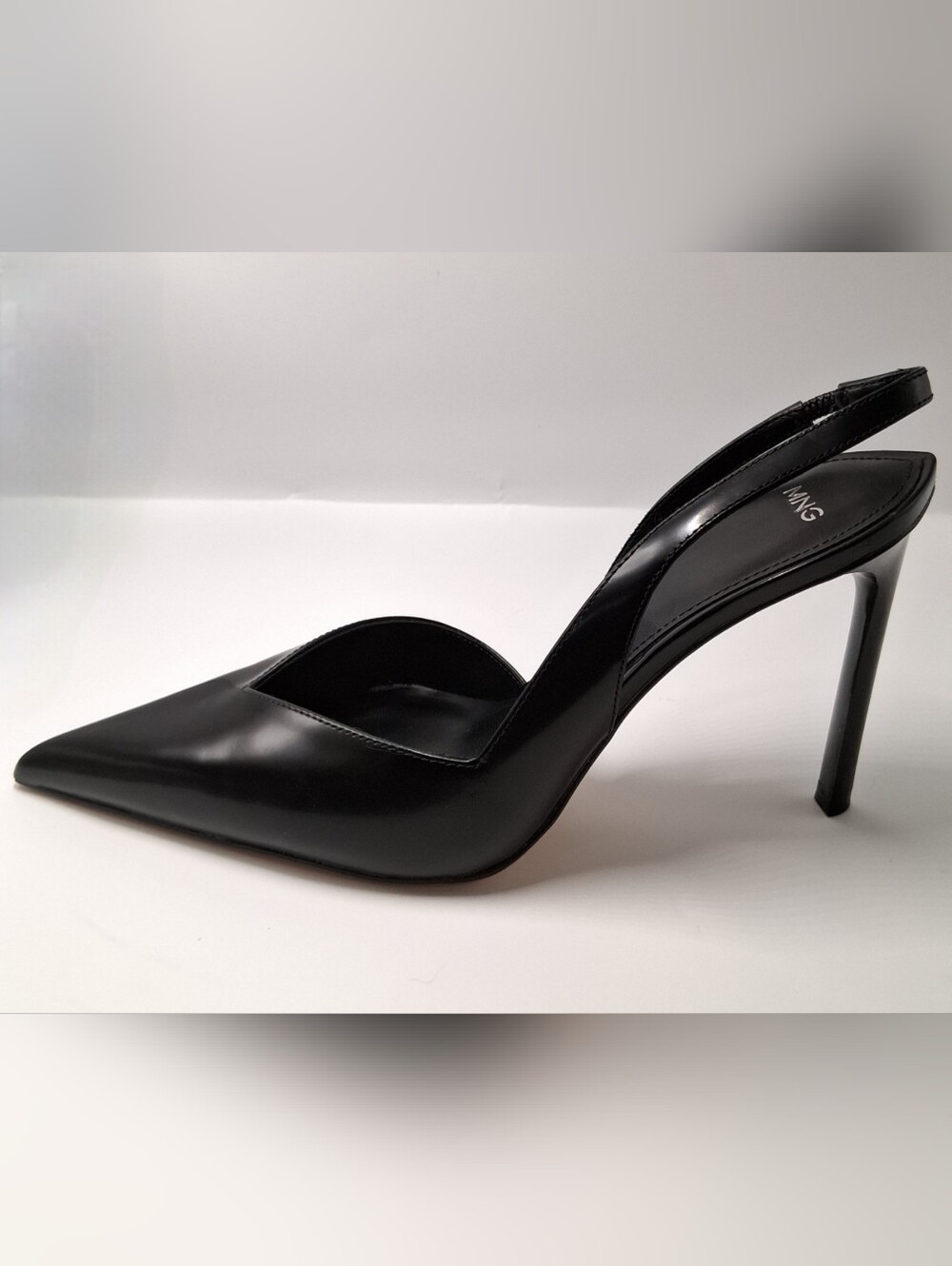 Mango Black Pointed Slingback Stiletto Heel